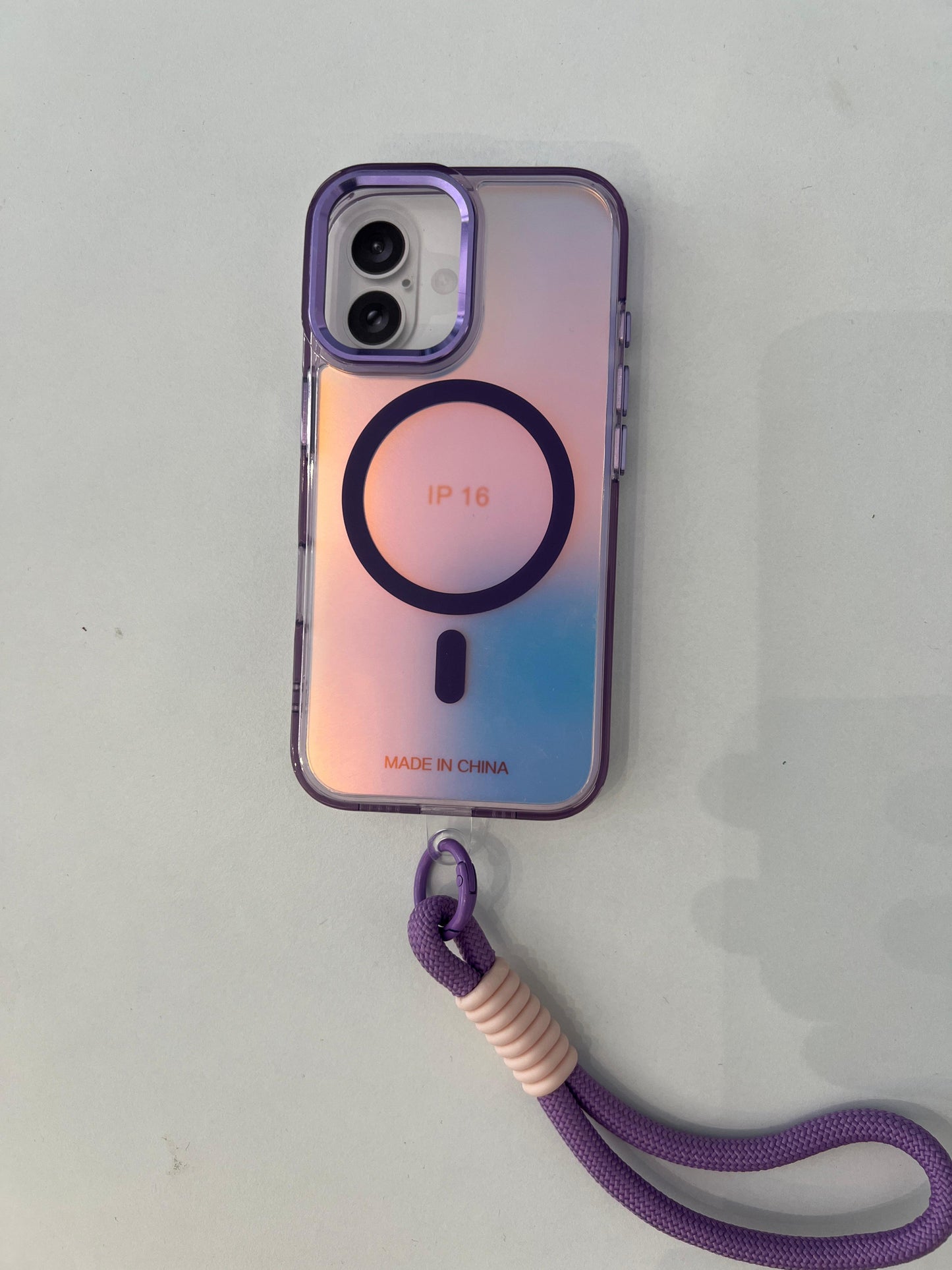 Blu wolf clear case with frame and hand strap / magsafe for iphone