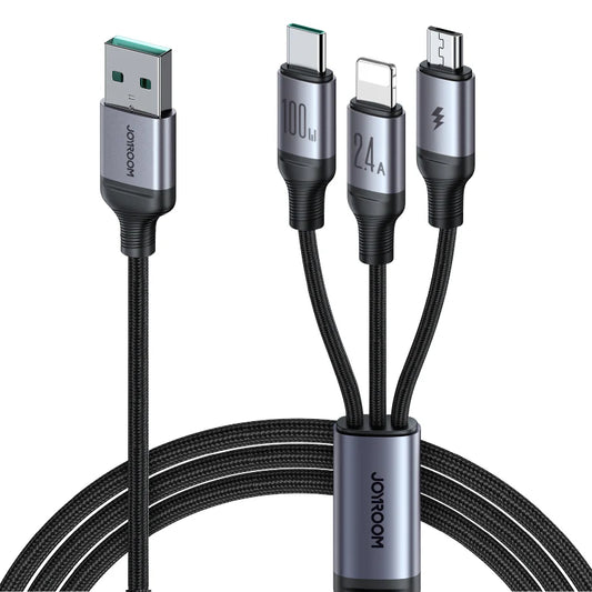 JOYROOM SA21-1T3 Speedy Series 100W 3-in-1 Fast Charging Cable
