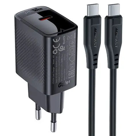 ACEFAST A82 PD20W  GaN  Single  USB-C port  Charger with cable USB-C to USB-C