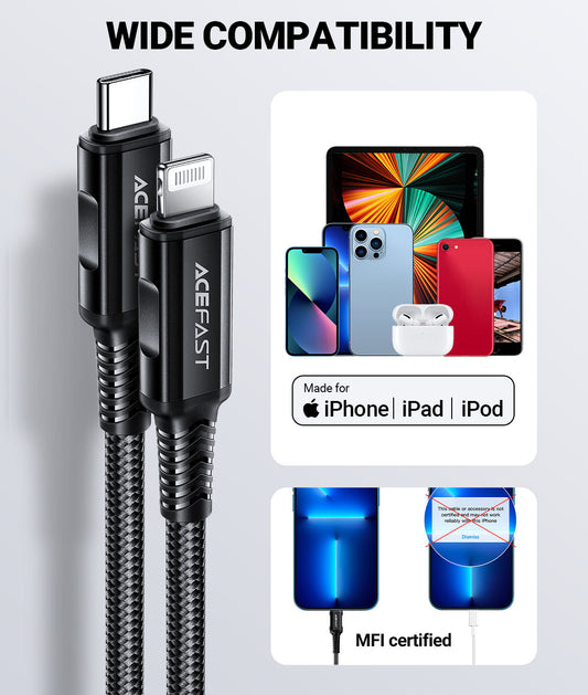 ACEGFAST Charging data cable C1-01 USB-C to Lightning
